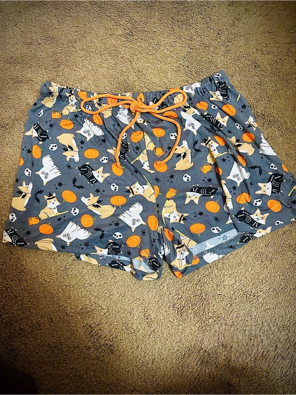 Women’s Gray Halloween Print Lounge Shorts